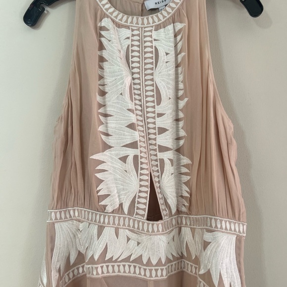 Reiss woman’s coco Embroidered Chic Beige Sleeveless Romper - Picture 8 of 13